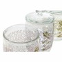 Boîte DKD Home Decor Verre Polyéthylène Fleurs Shabby Chic (17 x 17 x 26 cm) (3 pcs)