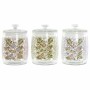 Boîte DKD Home Decor Verre Polyéthylène Fleurs Shabby Chic (14 x 14 x 21.5 cm) (3 pcs) (2 L)