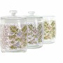 Boîte DKD Home Decor Verre Polyéthylène Fleurs Shabby Chic (14 x 14 x 21.5 cm) (3 pcs) (2 L)