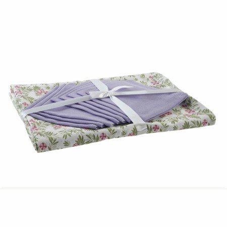 Nappe et serviettes de table DKD Home Decor Coton Blanc Vert (25 x 26 x 0,5 cm) (150 x 250 x 0.5 cm)