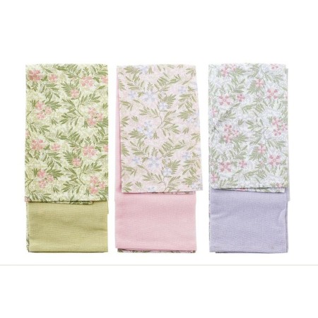 Ensemble de Chiffons DKD Home Decor Bleu Rose Coton Vert (3 pcs)