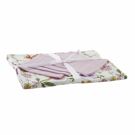 Nappe et serviettes de table DKD Home Decor Coton (150 x 150 x 0.5 cm) (36 x 35 x 0,5 cm)