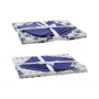 Nappe et serviettes de table DKD Home Decor Bleu Coton Blanc (150 x 150 x 0.5 cm) (36 x 35 x 0,5 cm) (2 pcs)