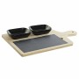 Ensemble à apértif DKD Home Decor Noir Bambou Grès Ardoise Naturel (33 x 19.7 x 3.5 cm) (4 pcs)