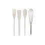 Pot pour ustensiles de cuisine DKD Home Decor Bois d'hévéa Grès (3 pcs) (10 x 10 x 14 cm)