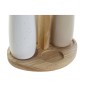 Set de pansement DKD Home Decor Bois d'hévéa Grès Naturel (4 pcs) (19 x 16 x 22.5 cm)