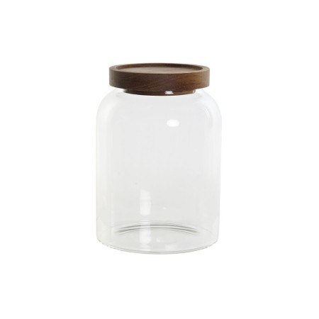 Boîte DKD Home Decor Bois d'acacia Verre Borosilicaté (11.5 x 11.5 x 16 cm) (1,25 L)