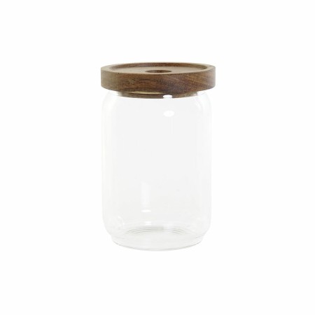 Boîte DKD Home Decor Bois d'acacia Verre Borosilicaté (600 ml) (9 x 9 x 14 cm)