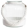 Bougeoir DKD Home Decor Verre Coton Blanc Fer (18 x 21 x 21 cm)