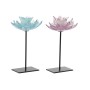 Bougeoir DKD Home Decor Verre Fleur (16 x 16 x 29 cm) (2 pcs)