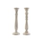 Candélabre circulaire DKD Home Decor Métal Blanc Bois de manguier (16.5 x 16.5 x 54 cm) (2 pcs)