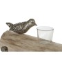 Bougeoir DKD Home Decor Aluminium Bois de manguier Oiseau (58 x 15 x 25 cm)