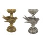 Pot à Bougie DKD Home Decor Argenté Doré Résine Oiseau (16.6 x 11.6 x 24.5 cm) (2 pcs)