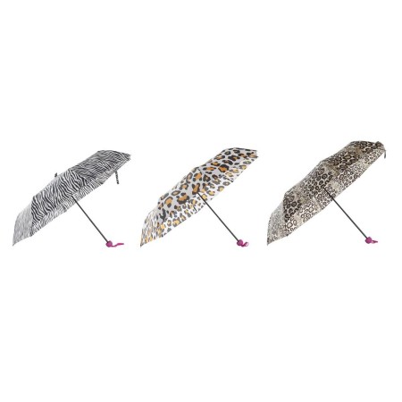 Parapluie DKD Home Decor Marron Blanc Plastique Pongee (3 pcs)