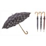 Parapluie DKD Home Decor Rouge Bois Polyester Gris foncé (3 pcs)