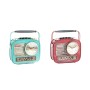 Horloge de table DKD Home Decor Rouge Bleu Métal Radio (22 x 8.5 x 19 cm) (2 pcs)