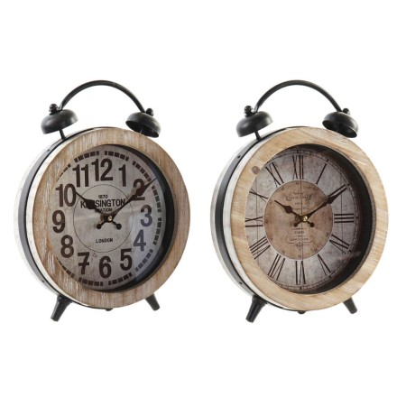 Horloge de table DKD Home Decor Verre Métal Bois MDF (2 pcs) (25 x 8 x 32 cm)