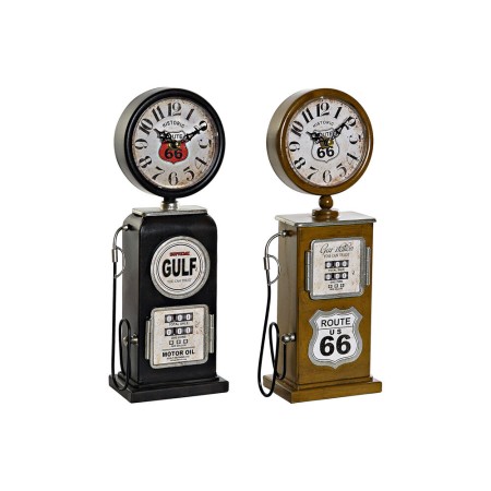 Horloge de table DKD Home Decor Noir Métal Jaune polypropylène (13 x 7.5 x 35 cm) (2 pcs)