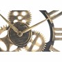Horloge Murale DKD Home Decor Noir Doré Engrenage Bois MDF (45 x 4.5 x 45 cm)