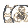 Horloge Murale DKD Home Decor Noir Doré Engrenage Bois MDF (45 x 4.5 x 45 cm)