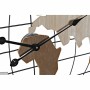 Horloge Murale DKD Home Decor Marron Noir Métal Bois MDF Mappemonde (80 x 4 x 46 cm)