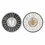 Horloge Murale DKD Home Decor Blanc Marron Noir Fer Bois MDF (2 pcs) (60 x 5 x 60 cm)
