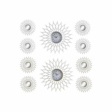 Montre DKD Home Decor Argent Champagne polypropylène Miroir (5 pcs) (2 pcs)