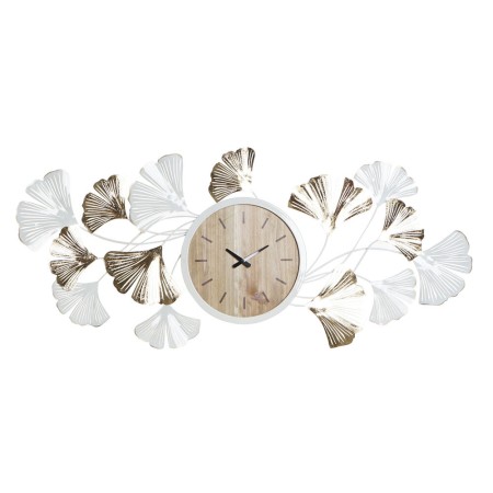 Horloge Murale DKD Home Decor Volets Doré Métal Blanc Bois MDF (109 x 6 x 59 cm)