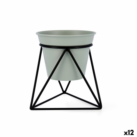 Macetero con soporte Vinthera Moa Verde Metal 14,5 x 12,5 x 15 cm (12 Unidades)