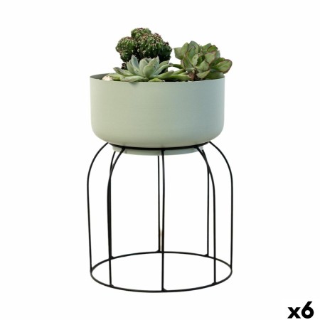 Macetero con soporte Vinthera Moa Verde Metal 20 x 20 x 30 cm (6 Unidades)