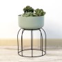 Macetero con soporte Vinthera Moa Verde Metal 20 x 20 x 30 cm (6 Unidades)