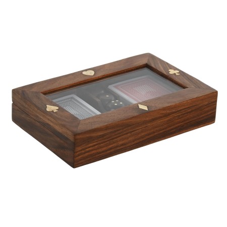 Juegos de cartas Home ESPRIT Arce Acacia 17,7 x 11,5 x 3,7 cm