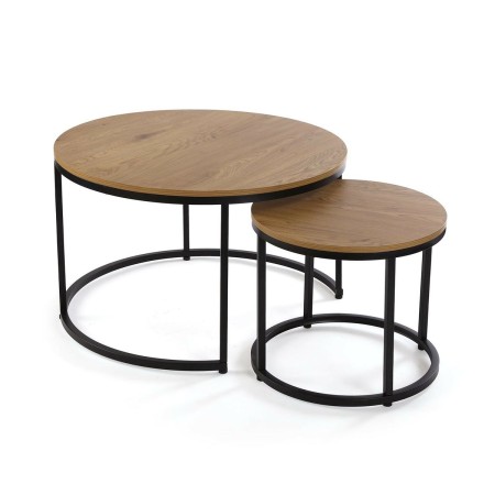 Jeu de 2 tables Versa Aurea Noir 48 x 48 x 42 cm 80 x 80 x 48 cm