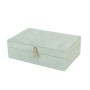 Caja-Joyero Versa Verde Poliéster Cartón Espejo 16 x 7,8 x 25 cm