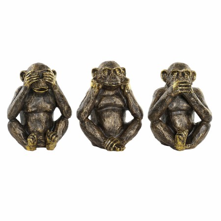 Figurine Décorative DKD Home Decor Singe Résine Colonial (3 pcs)