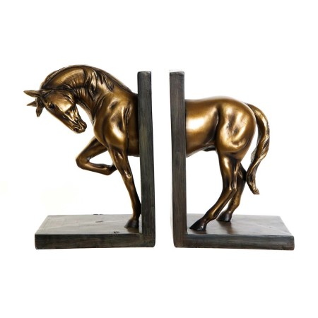 porte-livre DKD Home Decor Cheval Résine (2 pcs) (14 x 10 x 20 cm)