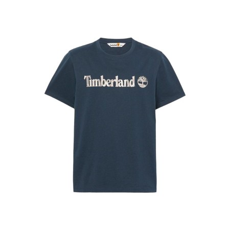 Camiseta de Manga Corta Hombre Timberland Kennebec River Camo Linear Logo Azul