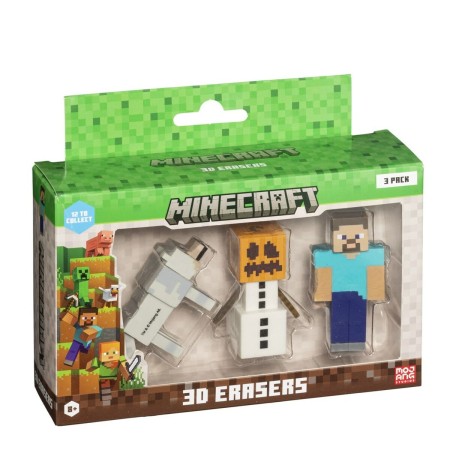Set de gomas de borrar 3D Minecraft MC4021B 3 Piezas