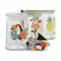 Boîte DKD Home Decor Céramique Verre Tropical (3 pcs) (6 x 6 x 14 cm)