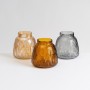 Vase Gris verre 15 x 15 x 15 cm