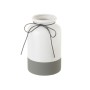 Vase Blanc Gris Céramique 13,8 x 13,8 x 22 cm