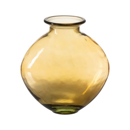 Jarrón Amarillo vidrio reciclado 24 x 24 x 26 cm
