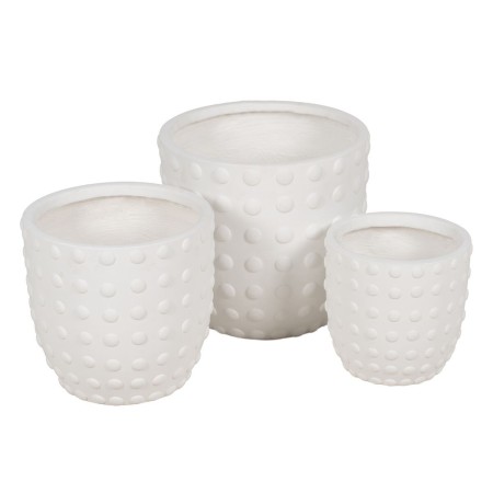 Set de pots de fleurs Blanc 37 x 37 x 35,5 cm (3 Unités)