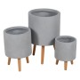 Set de Maceteros Beige Gris 36 x 36 x 56 cm (3 Unidades)