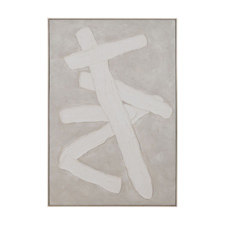 Cadre Blanc Gris Abstrait 80 x 3,5 x 120 cm