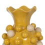 Vase Jaune Blanc Céramique 28,3 x 28,3 x 39,7 cm