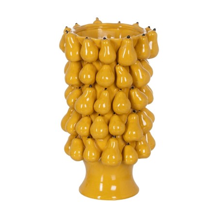Vase Jaune Céramique 23,5 x 23,5 x 40 cm