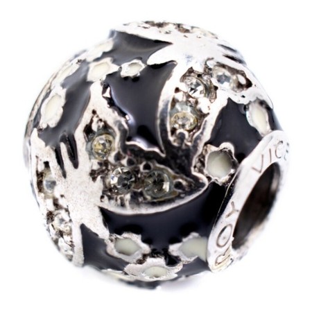 Perle de verre Femme Viceroy VMM0229-35 Noir Argenté (1 cm)