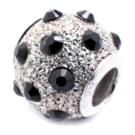 Perle de verre Femme Viceroy VMM0238-15 Noir Argenté (1 cm)