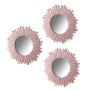 Miroir mural Rose 25 x 1,5 x 25 cm (3 Unités)